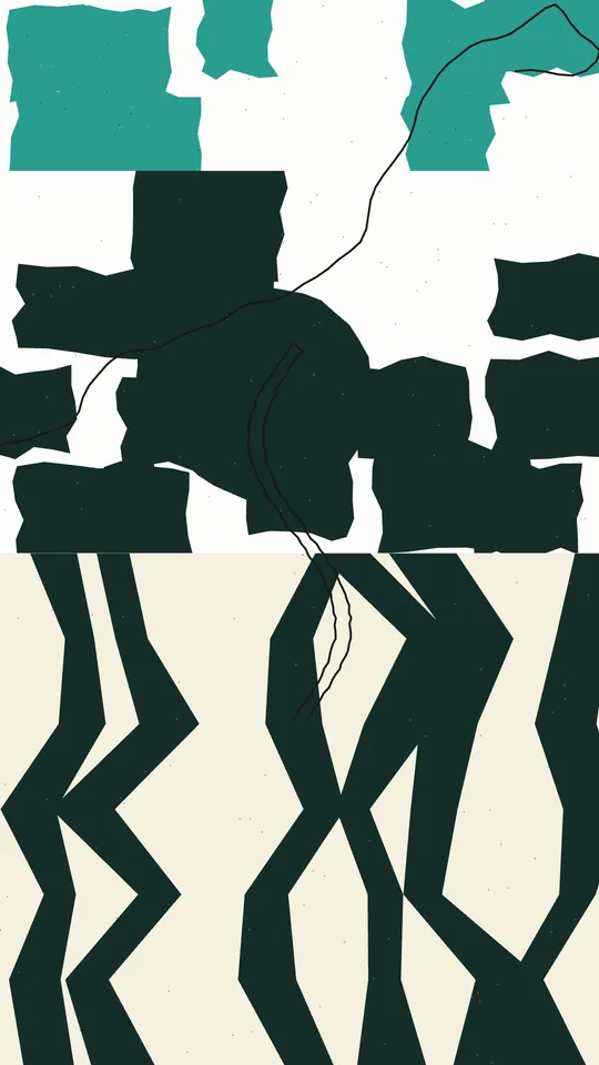 Run poster painted in the colours of "Bone Structure" by Teal Garage